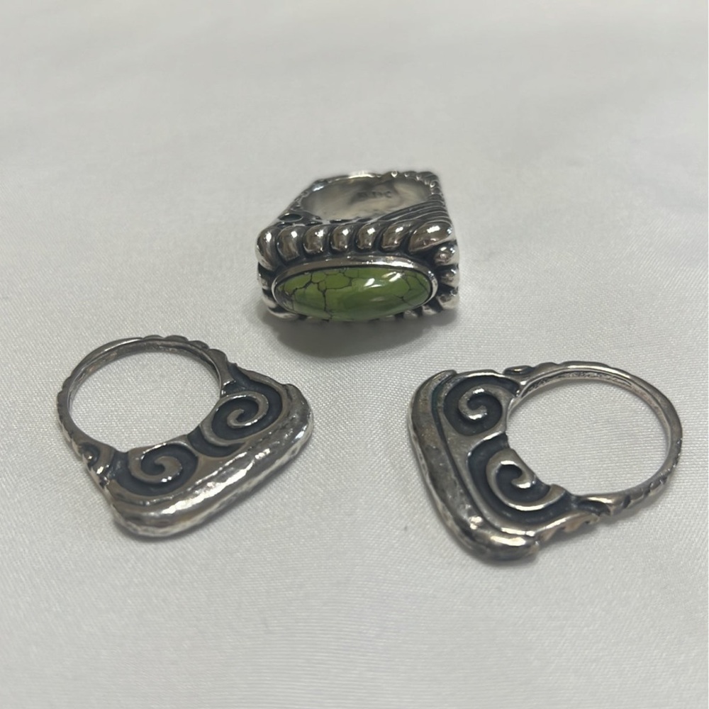 Dian Malouf Sterling Silver stackable Ring set